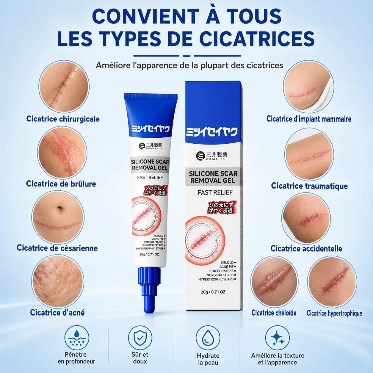 Convient à tous les types de cicatrices